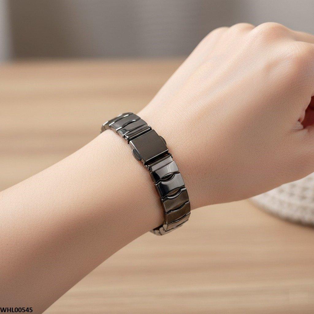 WHL00545 HWR Rectangle Black Dial Women's Watch - WHL