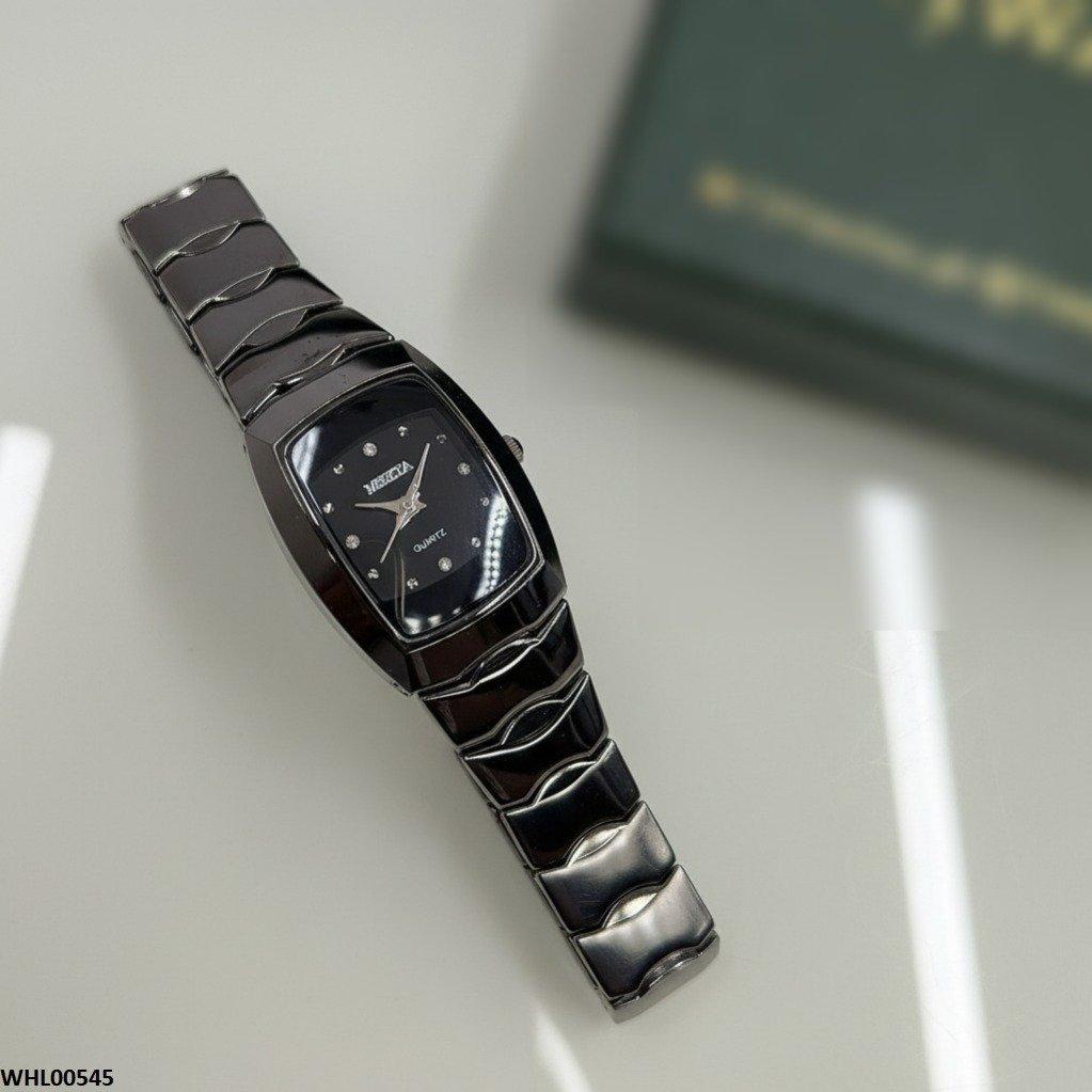 WHL00545 HWR Rectangle Black Dial Women's Watch - WHL