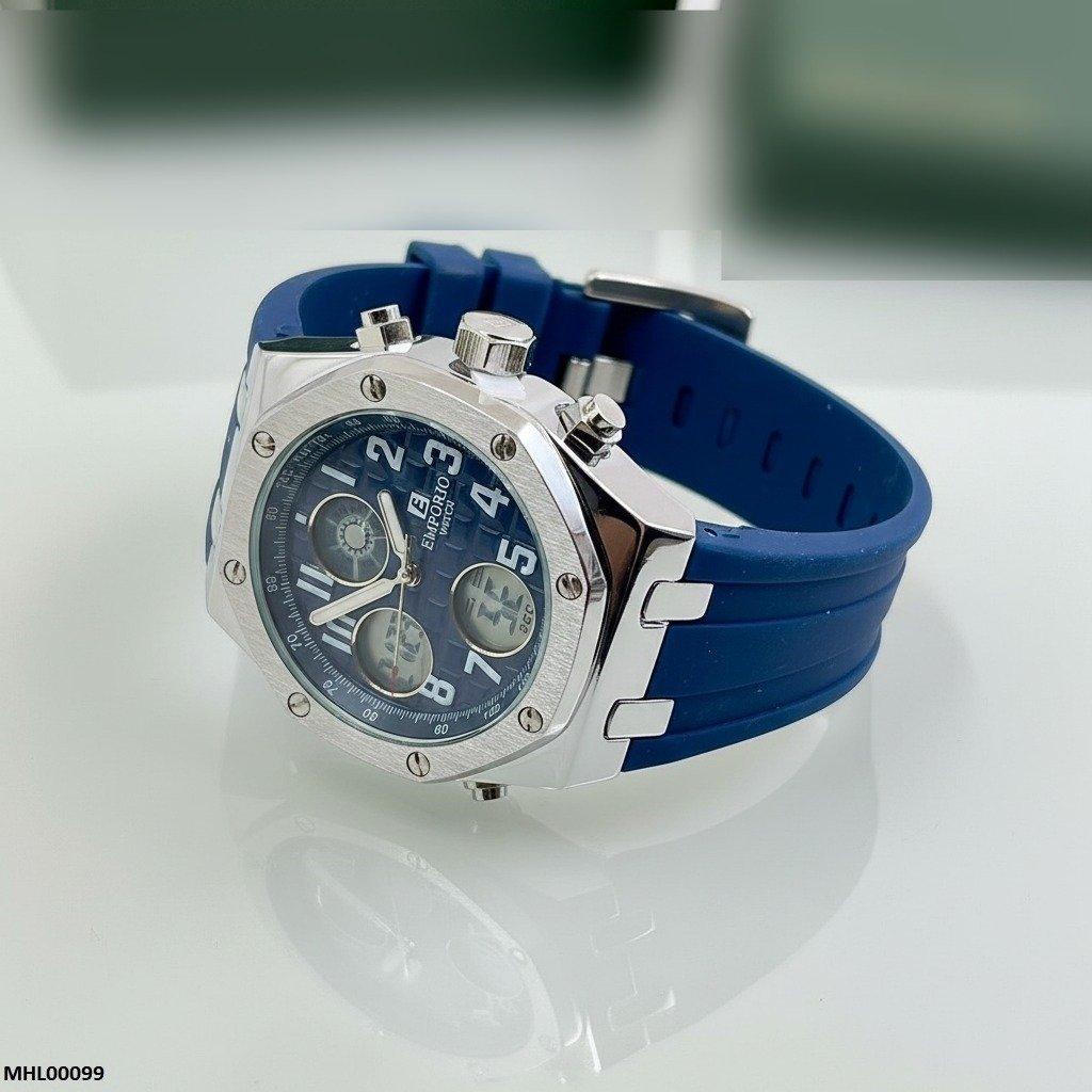 MHL00099 HWR Blue Dial Stainless-Steel Men's Watch - MHL