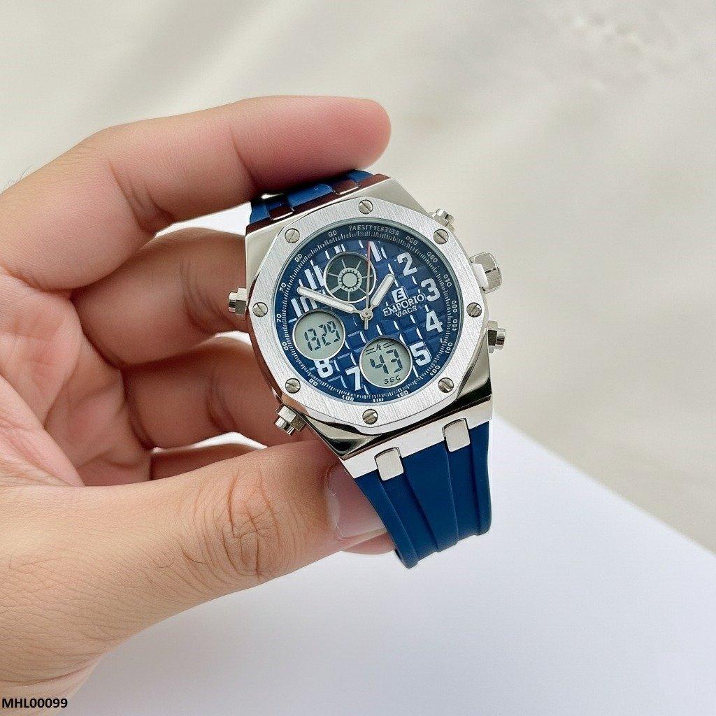 MHL00099 HWR Blue Dial Stainless-Steel Men's Watch - MHL