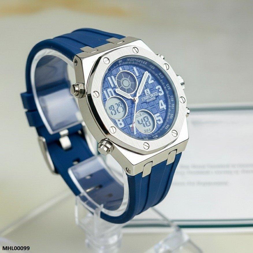 MHL00099 HWR Blue Dial Stainless-Steel Men's Watch - MHL