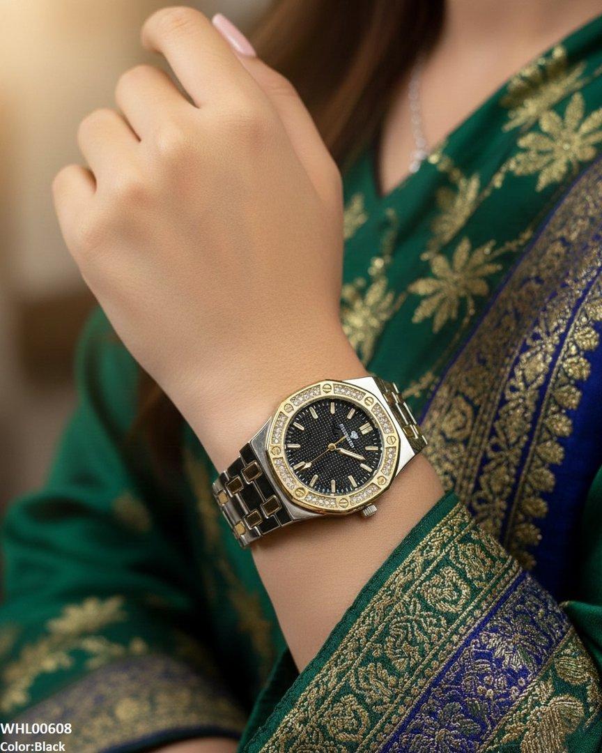 WHL00608 HWR Round Rhinestone Women's Watch - WHL