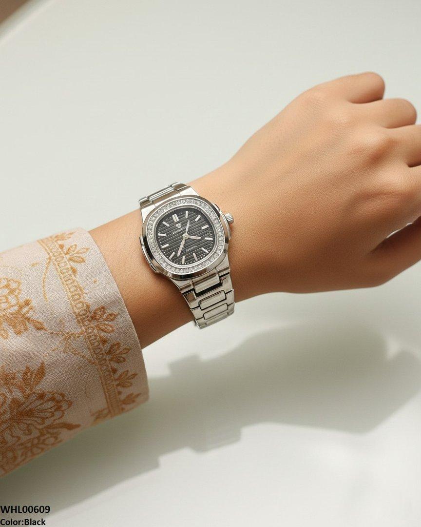 WHL00609 HWR Round Stone Dial Women's Watch - WHL