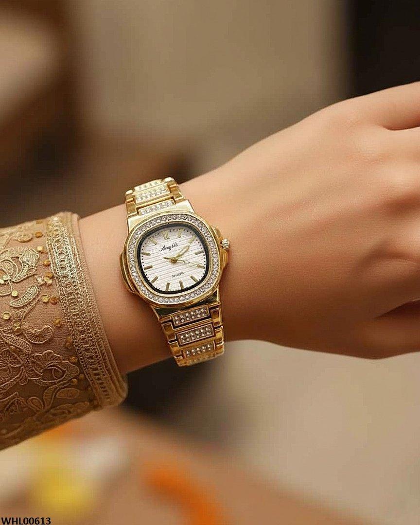 WHL00613 HWR Round Rhinestone Women's Watch - WHL