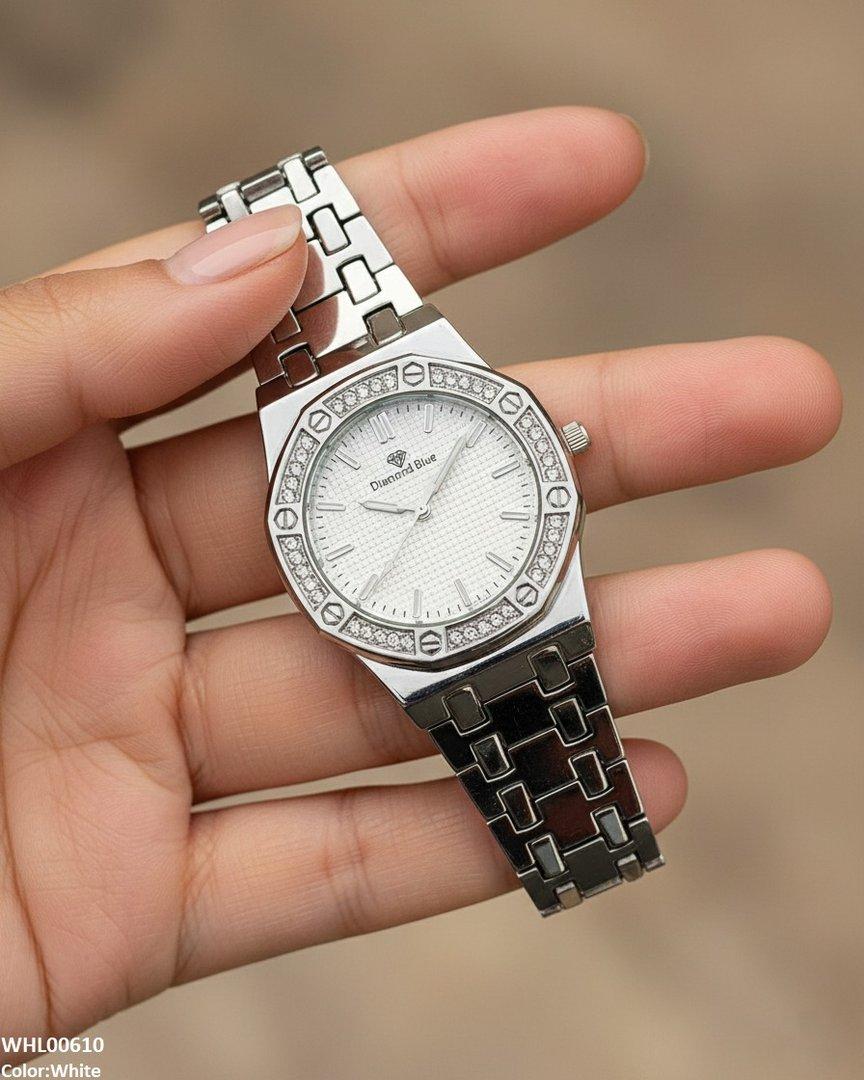 WHL00610 HWR Round Rhinestone Bezel Women's Watch - WHL