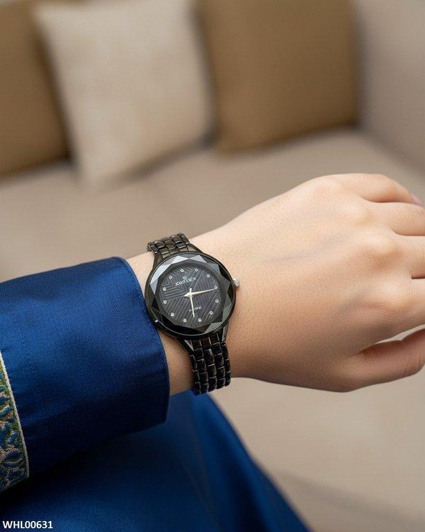 WHL00631 ZWA Round Black Dial Women's Watch - WHL
