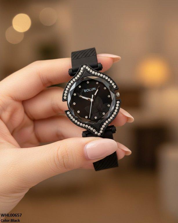 WHL00657 ZWA Round Rhinestone Bezel Women's Watch - WHL