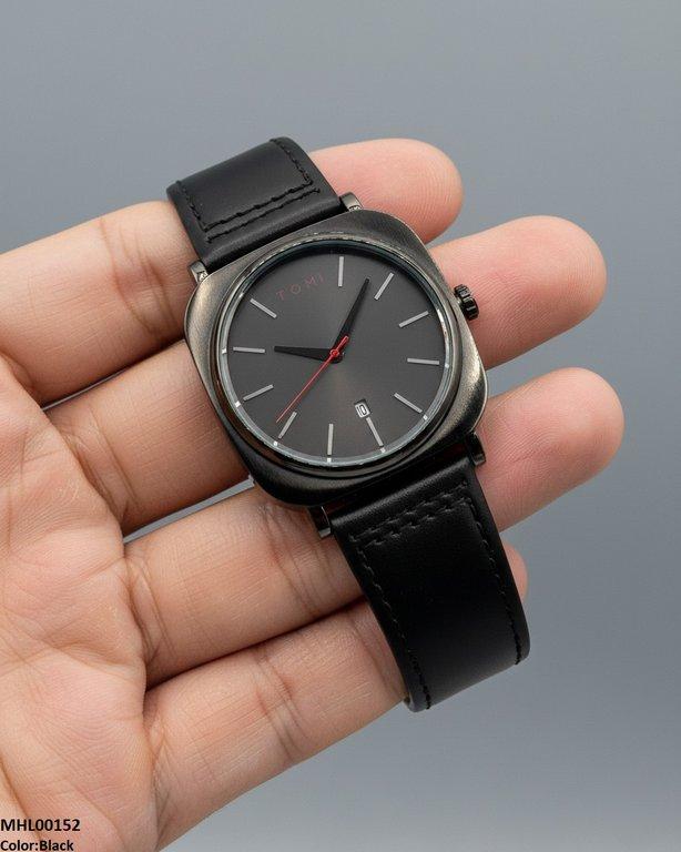 MHL00152 HWR Round/Square Leather Strap Men's Watch -  MHL