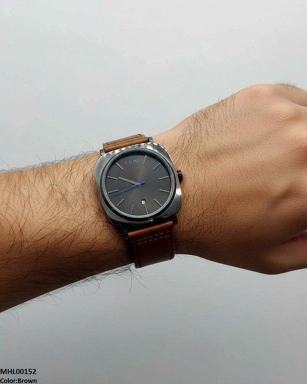 MHL00152 HWR Round/Square Leather Strap Men's Watch -  MHL