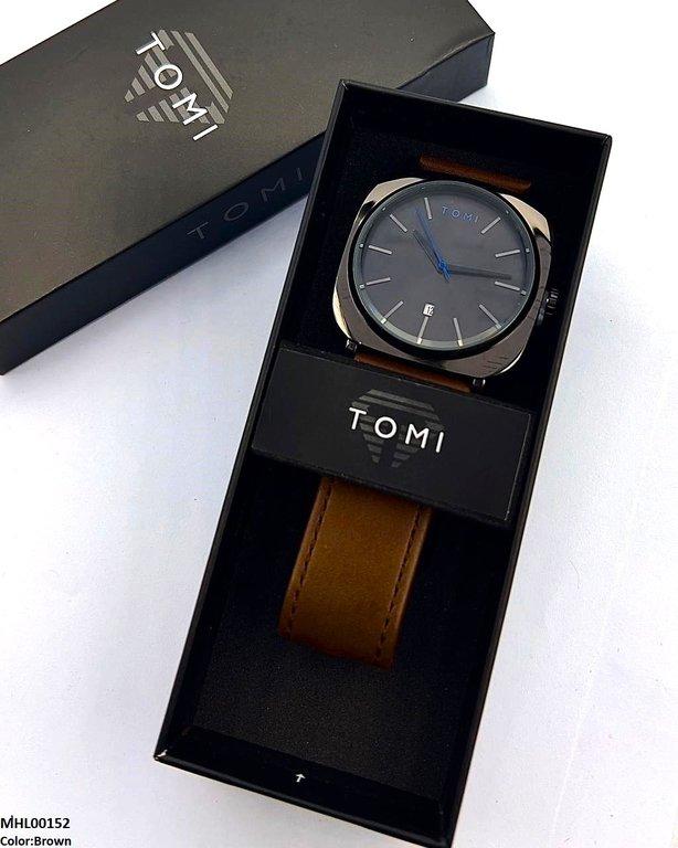 MHL00152 HWR Round/Square Leather Strap Men's Watch -  MHL