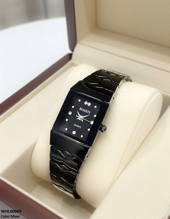 WHL00669 HWR Square Black Bezel Women's Watch - WHL