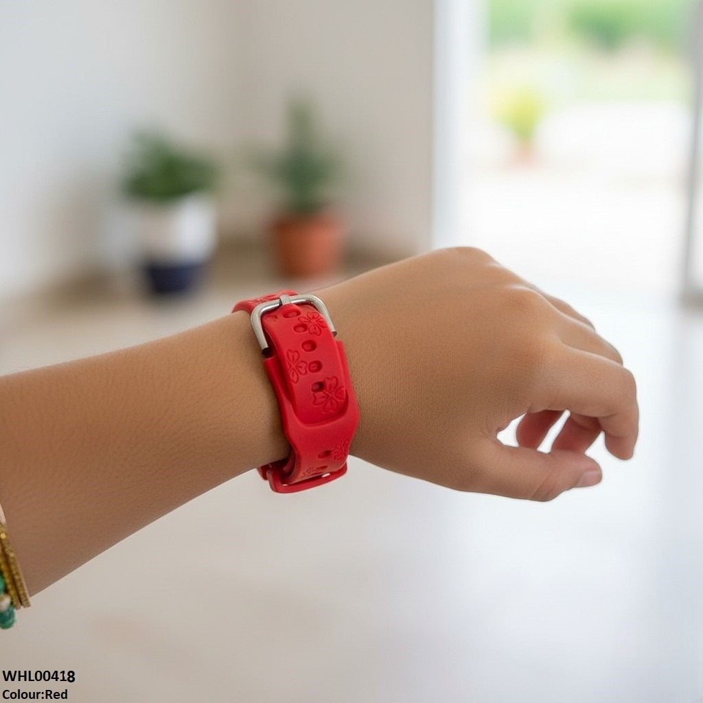 WHL00418 IWA Flower Rubber Strap Women's Watch - WHL