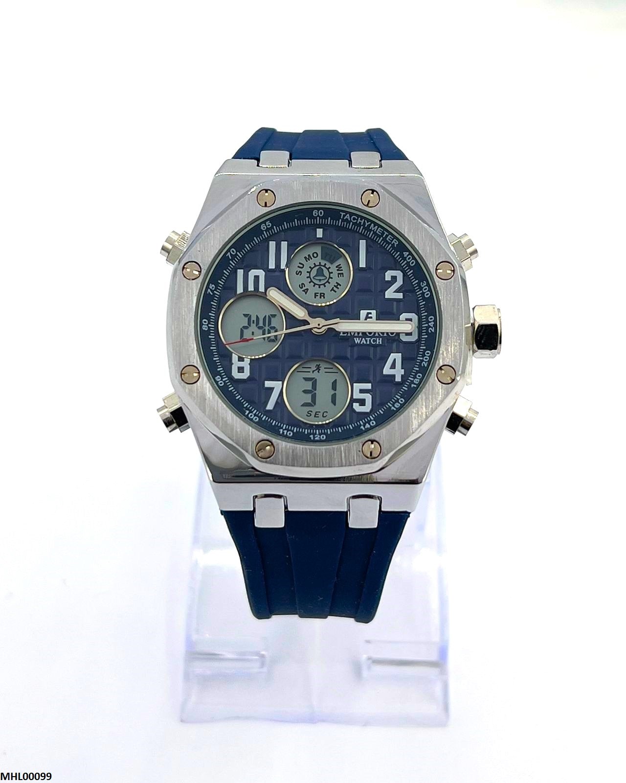 MHL00099 HWR Blue Dial Stainless-Steel Men's Watch - MHL