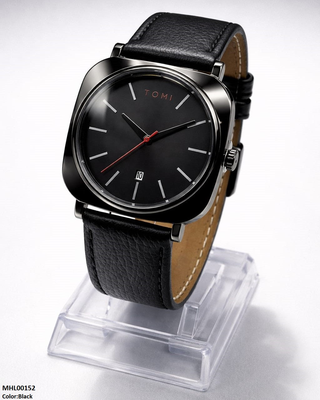 MHL00152 HWR Round/Square Leather Strap Men's Watch -  MHL