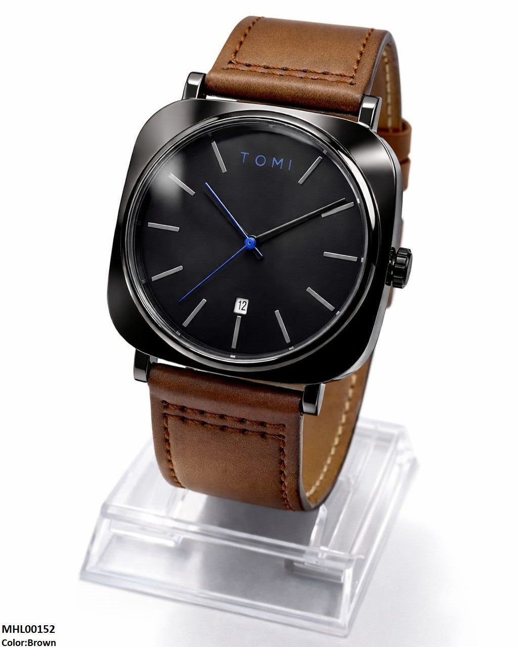 MHL00152 HWR Round/Square Leather Strap Men's Watch -  MHL