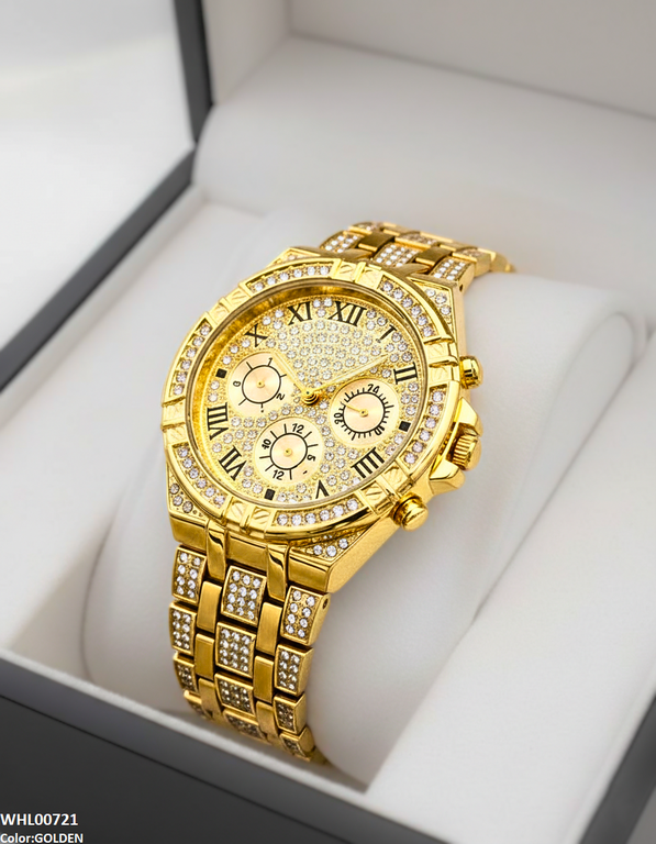 WHL00721 HWR Round Rhinestone Women's Watch - WHL