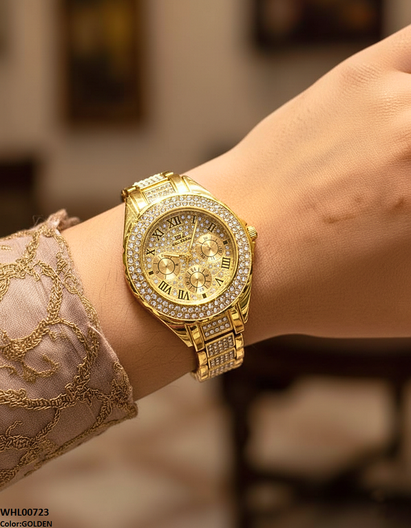 WHL00723 HWR Round Stone Dial Women's Watch - WHL