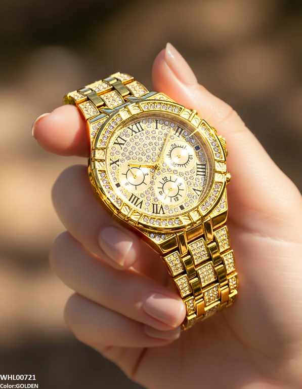 WHL00721 HWR Round Rhinestone Women's Watch - WHL