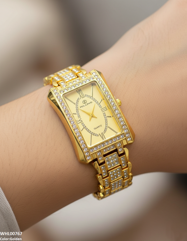WHL00767 ZWA Rectangle Stone Bezel Women's Watch - WHL