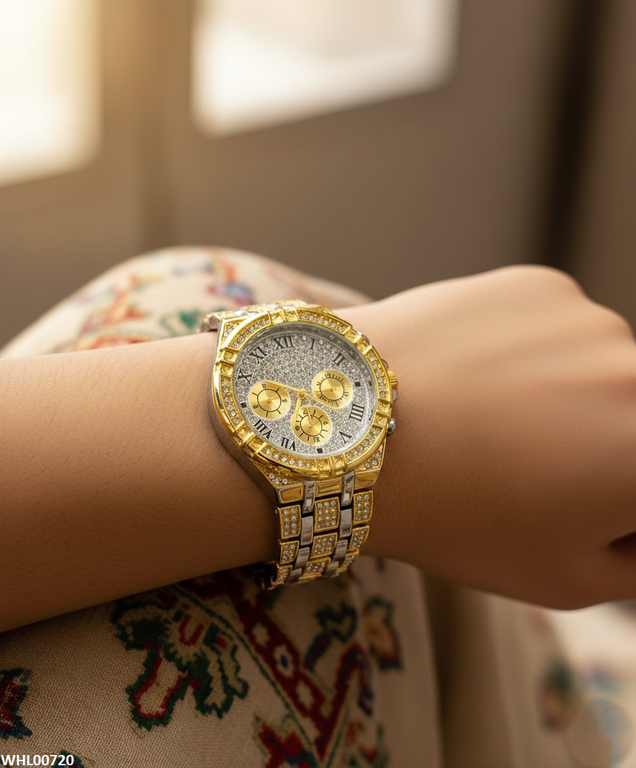 WHL00720 HWR Round Rhinestone Women's Watch - WHL