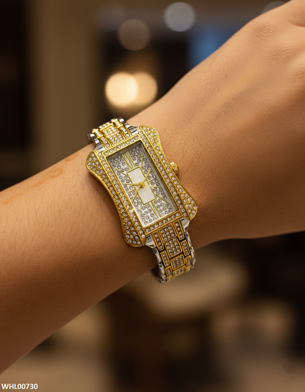 WHL00730 HWR Rectangle Rhinestone Women's Watch - WHL