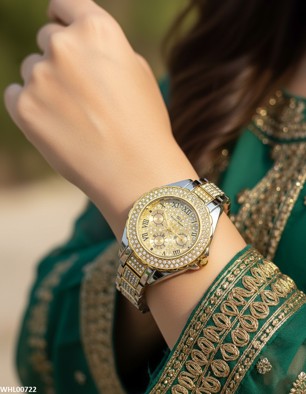 WHL00722 HWR Round Stone Dial Women's Watch - WHL