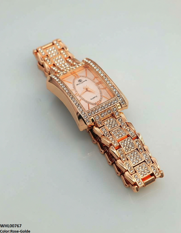 WHL00767 ZWA Rectangle Stone Bezel Women's Watch - WHL